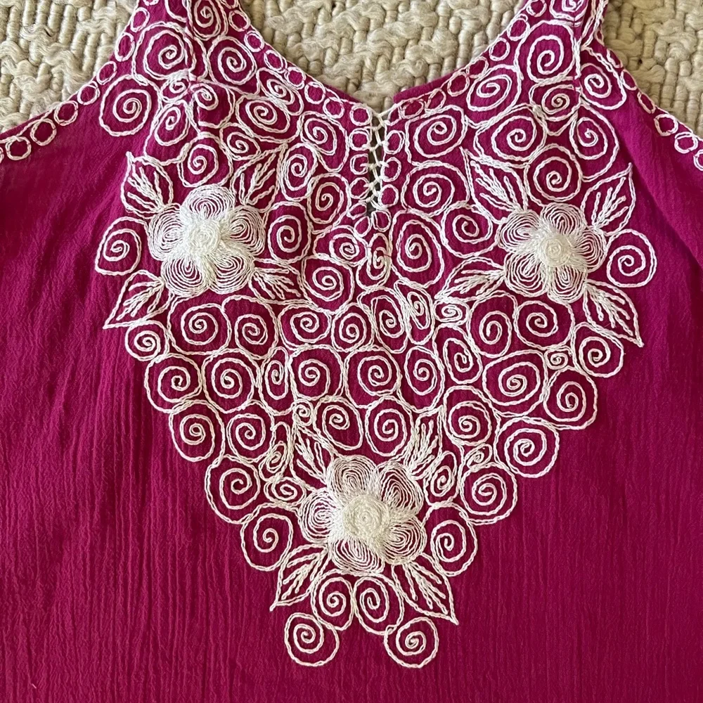 Boho Embroidered Tank Top Cami - Picture 2 of 7